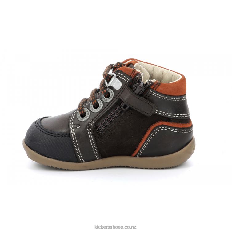 Kickers Kids Bins Mountain Dark Brown Orange NPZDR797