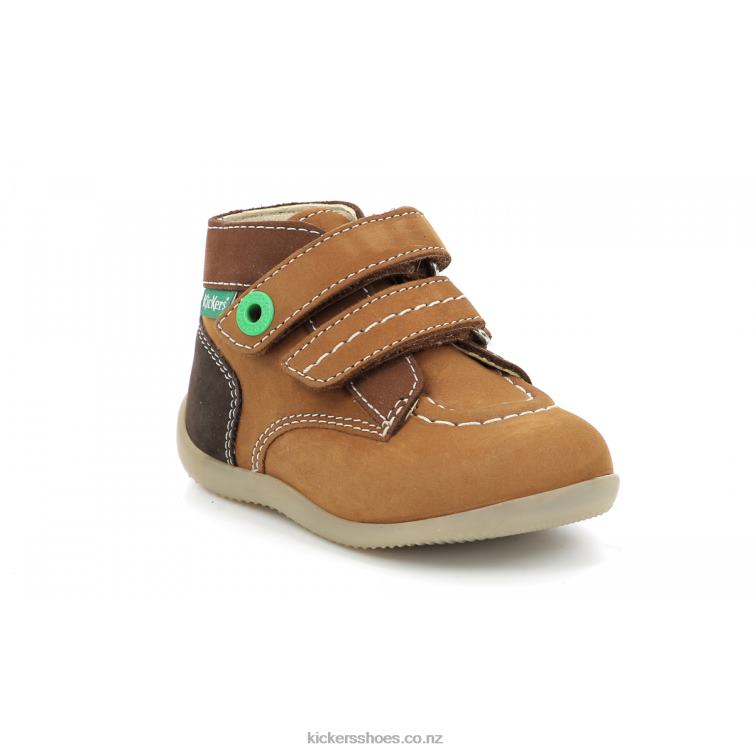 Kickers Kids Bonkro-2 Camel Brown Tricolor NPZDR904