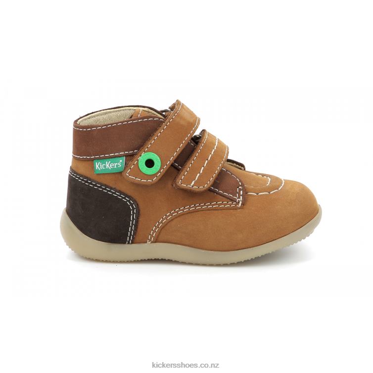 Kickers Kids Bonkro-2 Camel Brown Tricolor NPZDR904