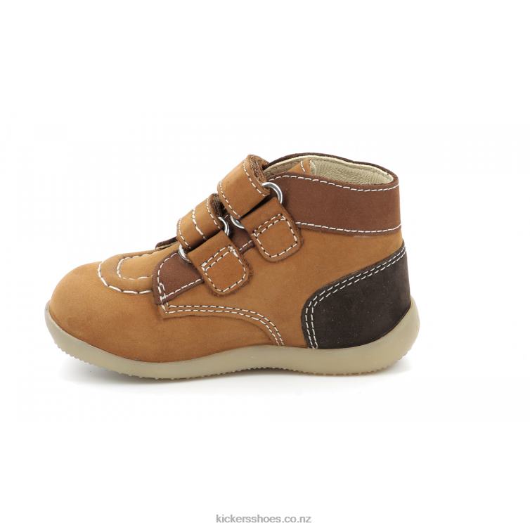 Kickers Kids Bonkro-2 Camel Brown Tricolor NPZDR904