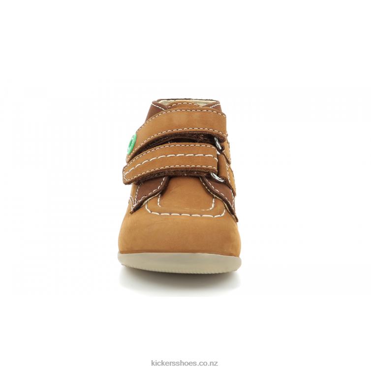 Kickers Kids Bonkro-2 Camel Brown Tricolor NPZDR904