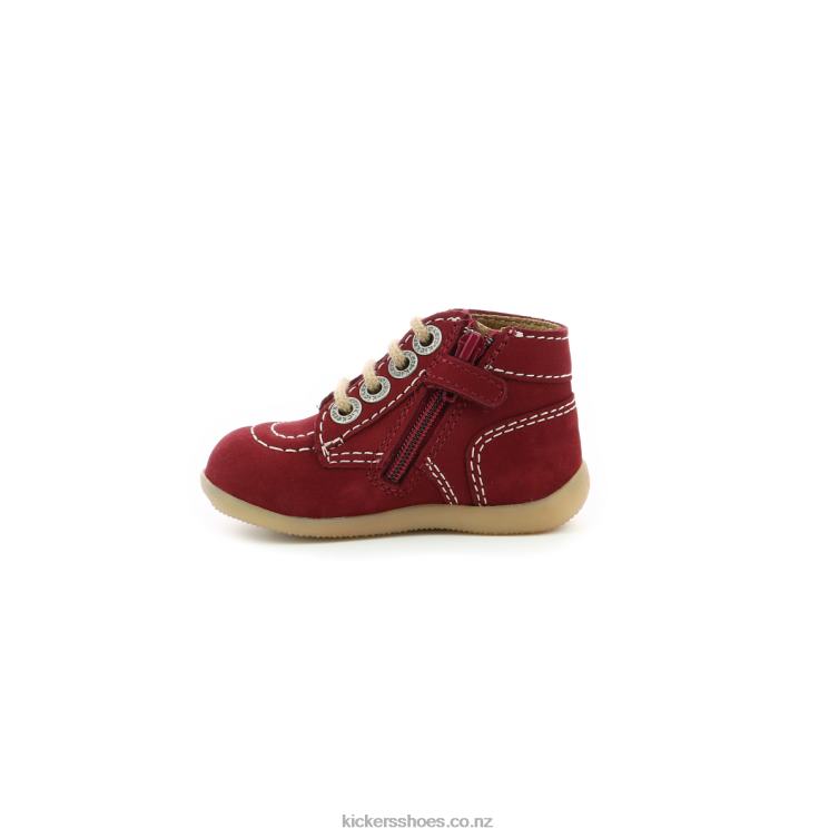 Kickers Kids Bonzip-2 Burgundy NPZDR861