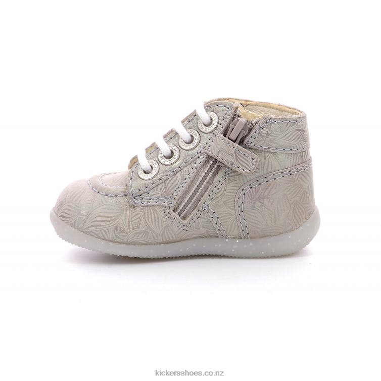 Kickers Kids Bonzip-2 Iridescent Light Beige NPZDR875