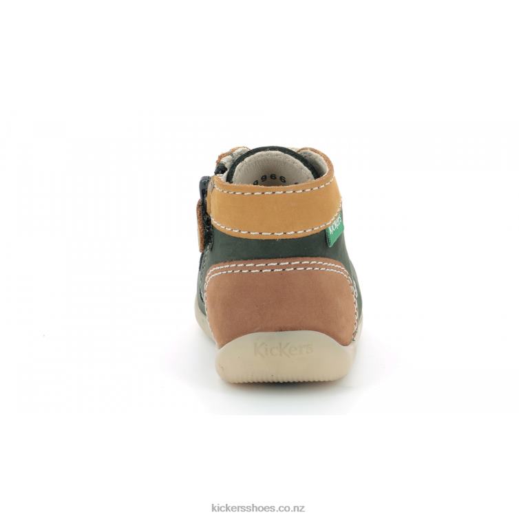 Kickers Kids Bonzip-2 Khaki Yellow Camel NPZDR775