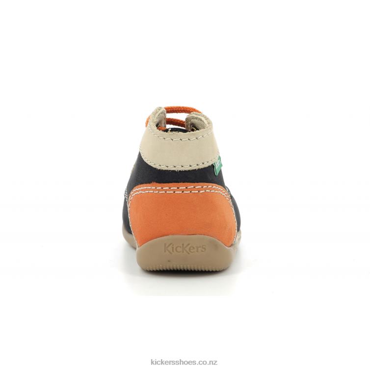 Kickers Kids Bonzip-2 Navy Beige Orange NPZDR767