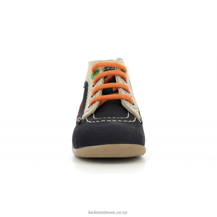 Kickers Kids Bonzip-2 Navy Beige Orange NPZDR767