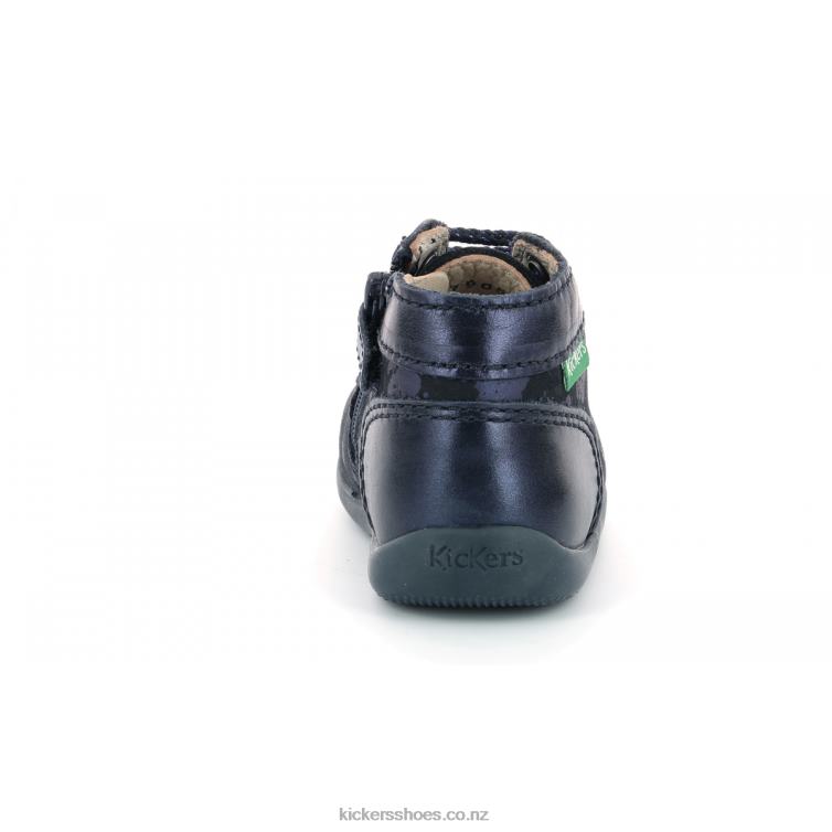 Kickers Kids Bonzip-2 Navy Flower NPZDR920