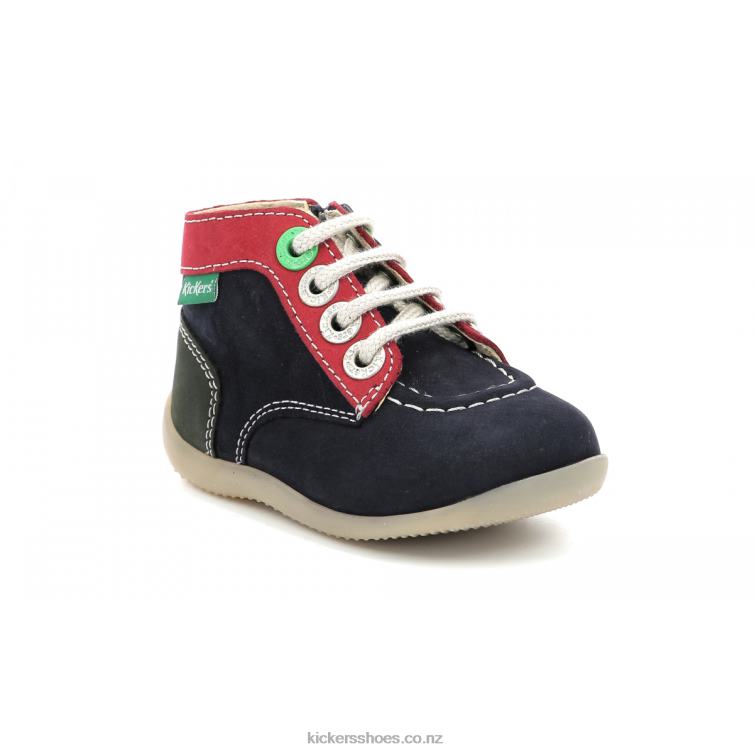 Kickers Kids Bonzip-2 Navy Red Green NPZDR778