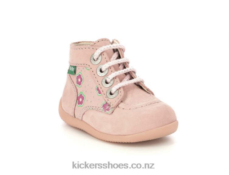 Kickers Kids Bonzip-2 Pink Flower NPZDR765