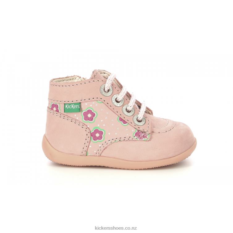 Kickers Kids Bonzip-2 Pink Flower NPZDR765