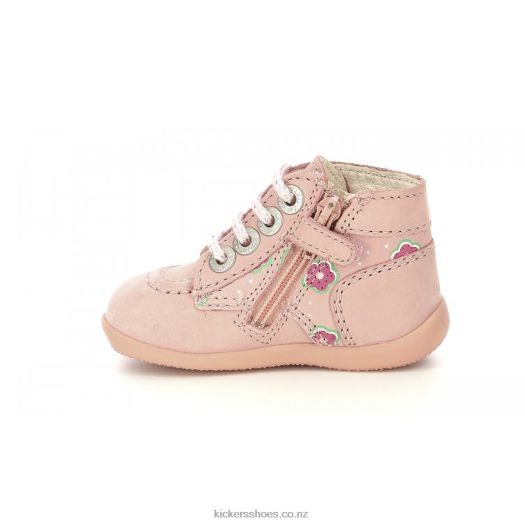 Kickers Kids Bonzip-2 Pink Flower NPZDR765