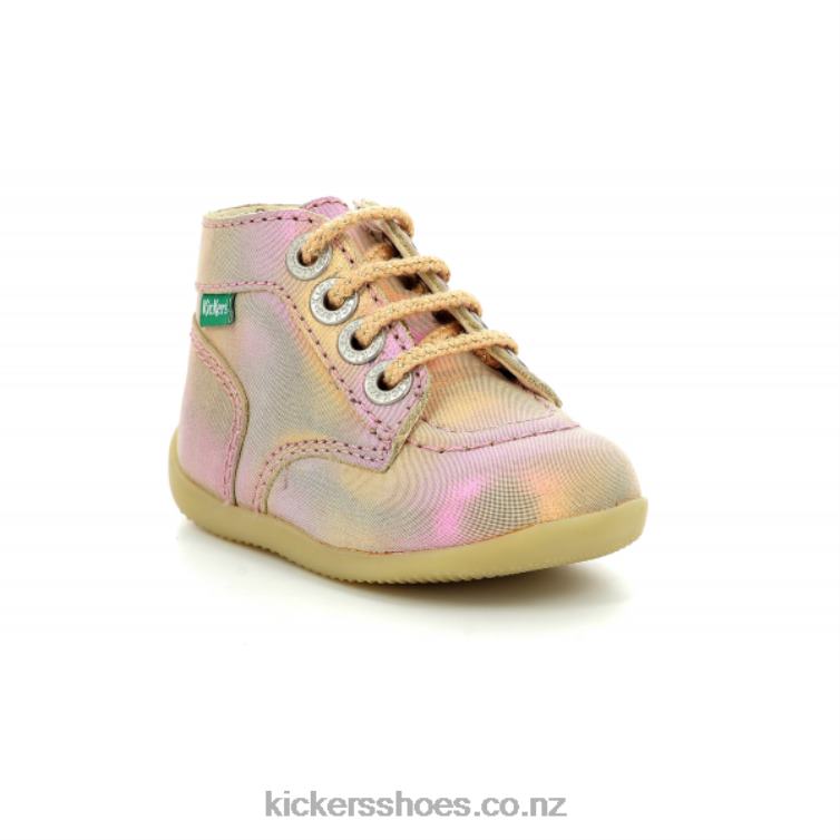 Kickers Kids Bonzip-2 Pink Rainbow NPZDR869