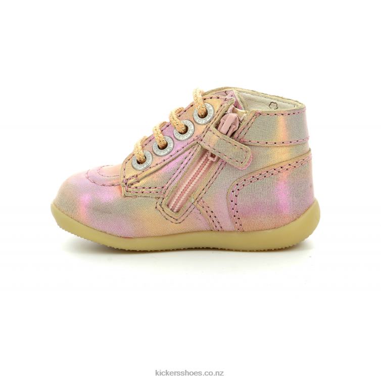 Kickers Kids Bonzip-2 Pink Rainbow NPZDR869