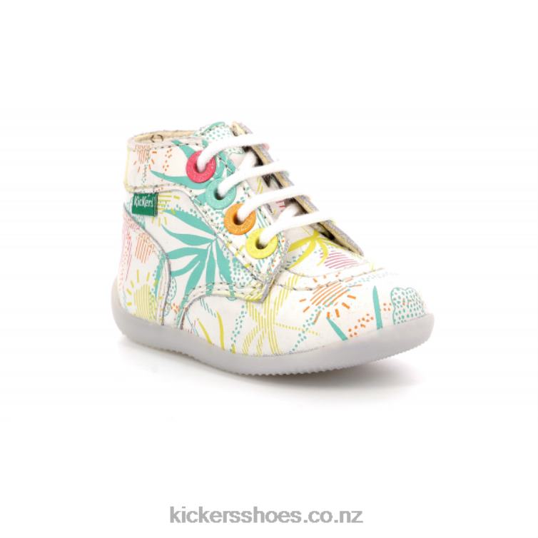 Kickers Kids Bonzip-2 White Sunshine NPZDR777