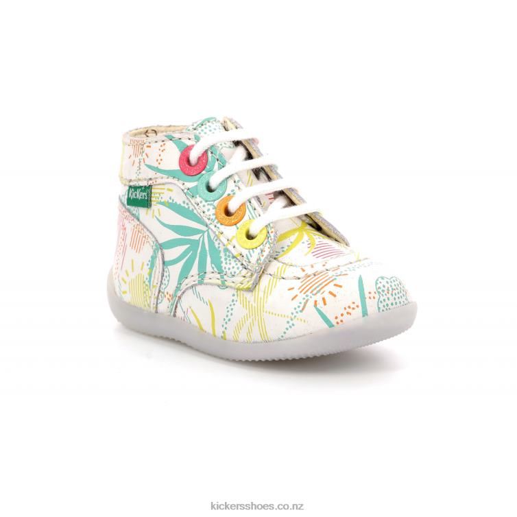 Kickers Kids Bonzip-2 White Sunshine NPZDR777