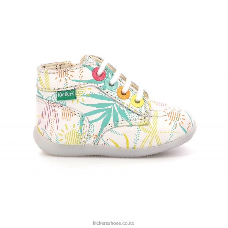 Kickers Kids Bonzip-2 White Sunshine NPZDR777