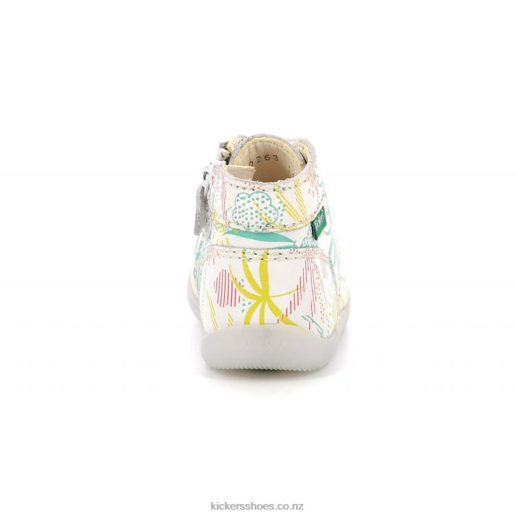 Kickers Kids Bonzip-2 White Sunshine NPZDR777