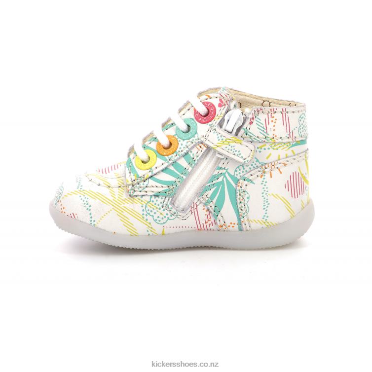 Kickers Kids Bonzip-2 White Sunshine NPZDR777