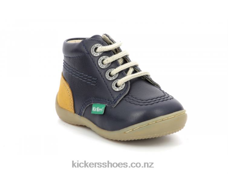 Kickers Kids Gazip Navy Yellow NPZDR849