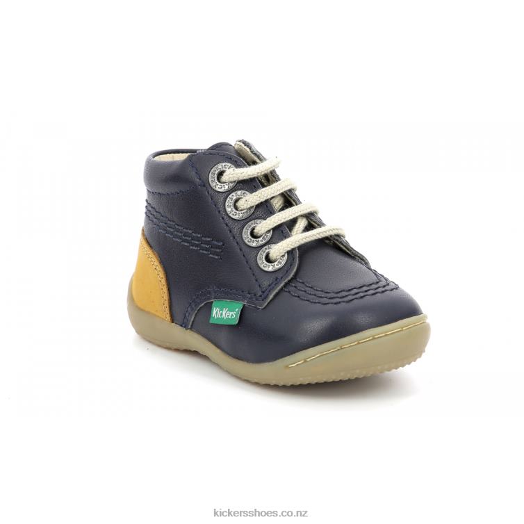 Kickers Kids Gazip Navy Yellow NPZDR849