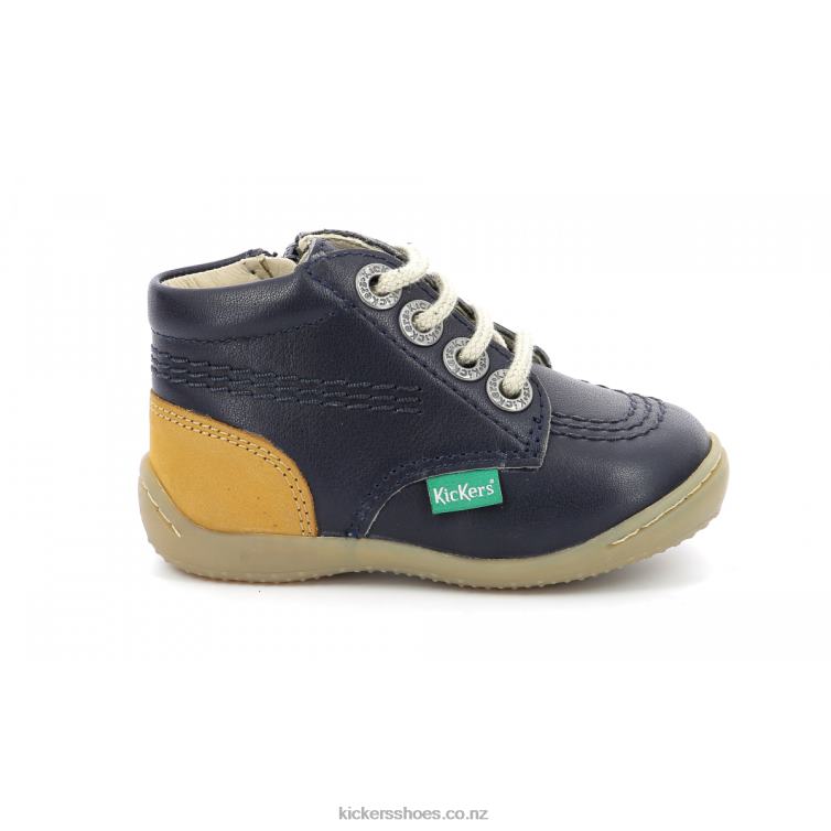 Kickers Kids Gazip Navy Yellow NPZDR849
