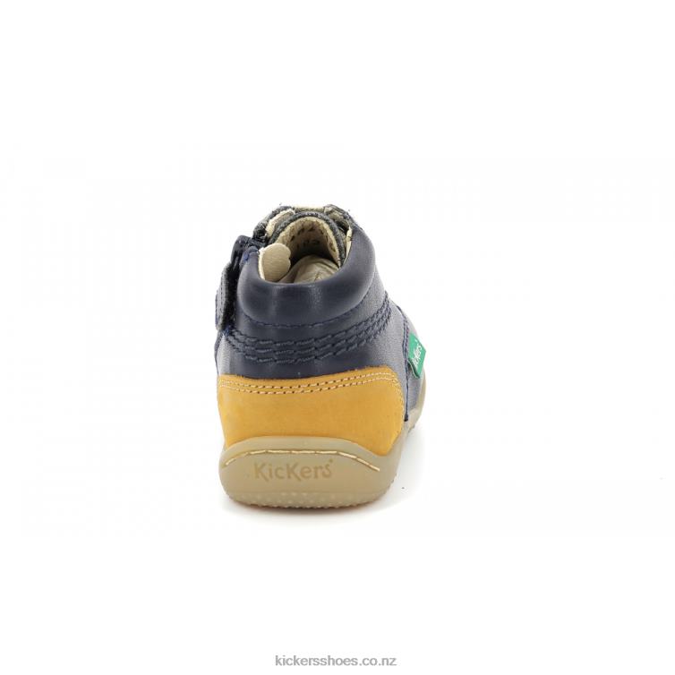 Kickers Kids Gazip Navy Yellow NPZDR849