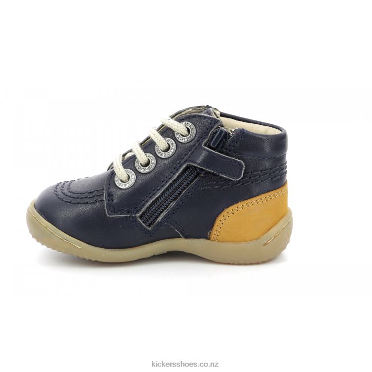 Kickers Kids Gazip Navy Yellow NPZDR849
