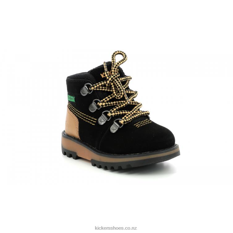 Kickers Kids Kicknature Black Yellow NPZDR815