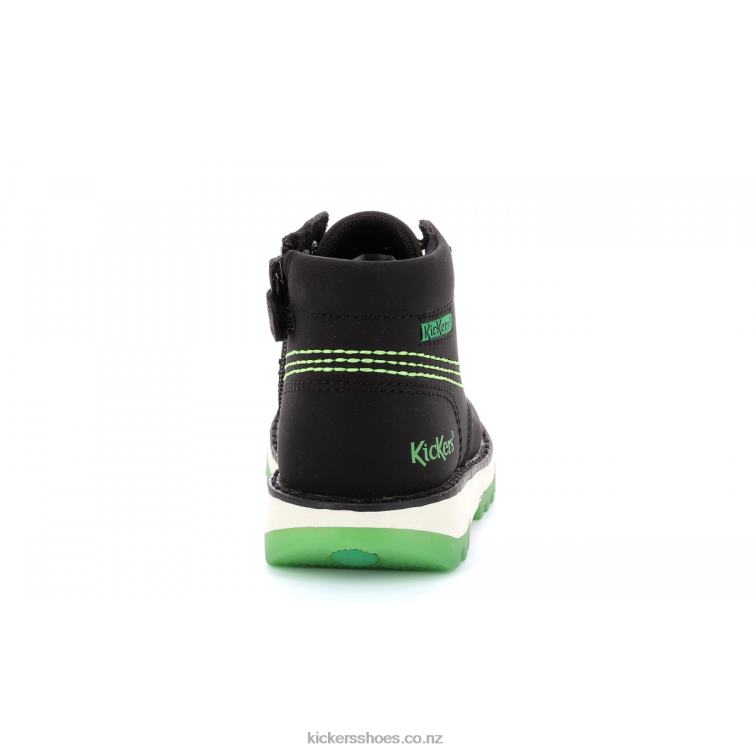 Kickers Kids Kickrally20 Black Green NPZDR819