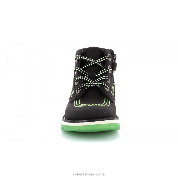 Kickers Kids Kickrally20 Black Green NPZDR819
