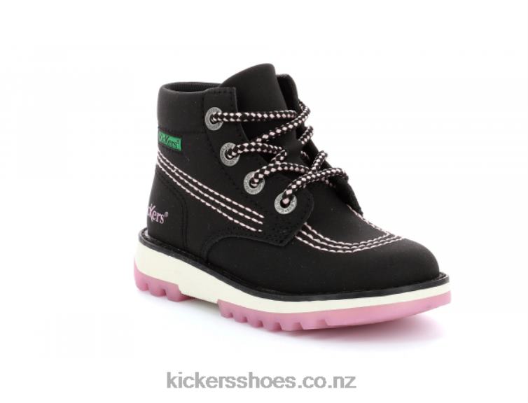 Kickers Kids Kickrally20 Black Pink NPZDR820