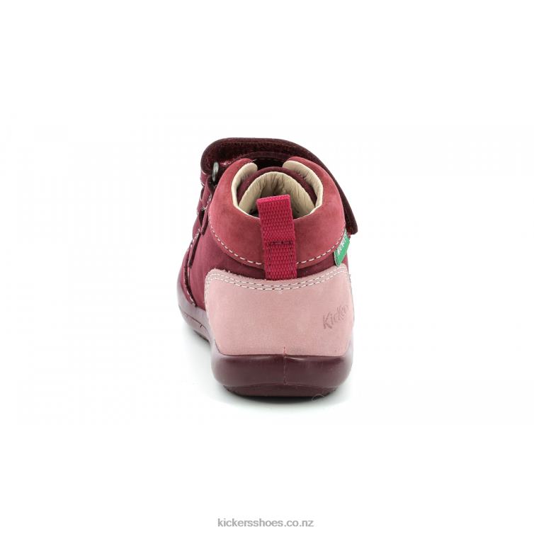 Kickers Kids Kinop Burgundy Pink Tricolor NPZDR928