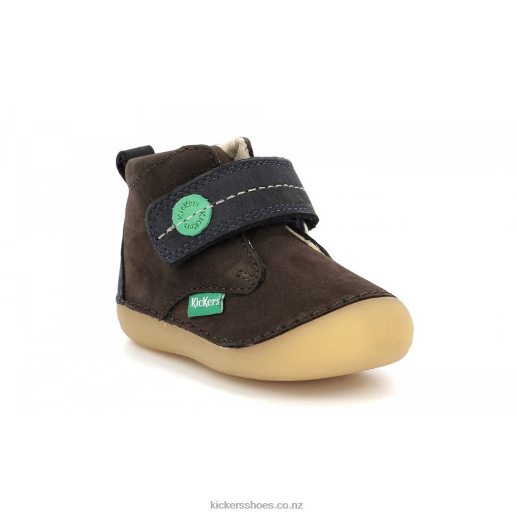 Kickers Kids Sabilo Dark Brown Navy NPZDR789