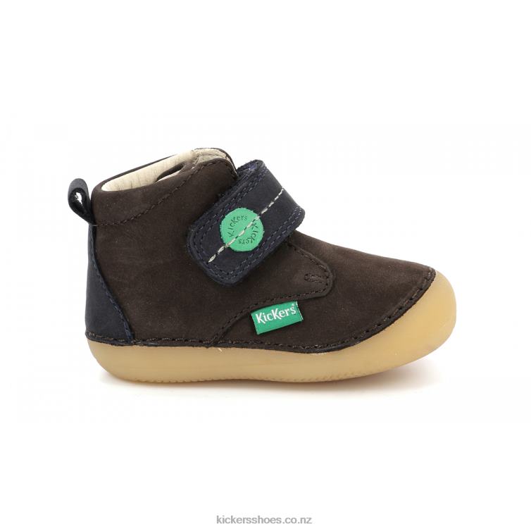 Kickers Kids Sabilo Dark Brown Navy NPZDR789