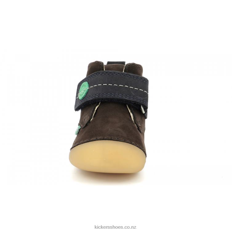 Kickers Kids Sabilo Dark Brown Navy NPZDR789
