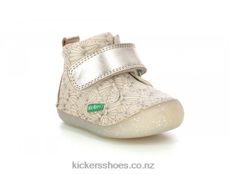 Kickers Kids Sabio White Silver Seashell NPZDR897