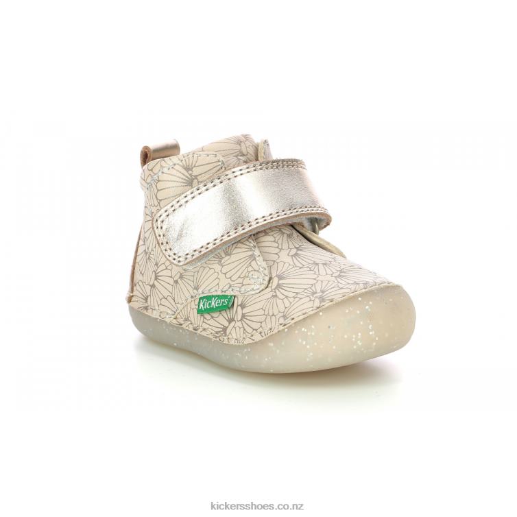 Kickers Kids Sabio White Silver Seashell NPZDR897