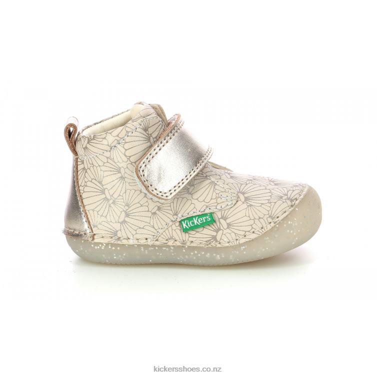 Kickers Kids Sabio White Silver Seashell NPZDR897