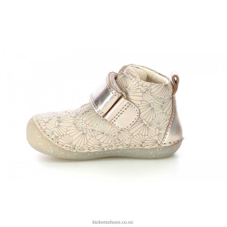 Kickers Kids Sabio White Silver Seashell NPZDR897