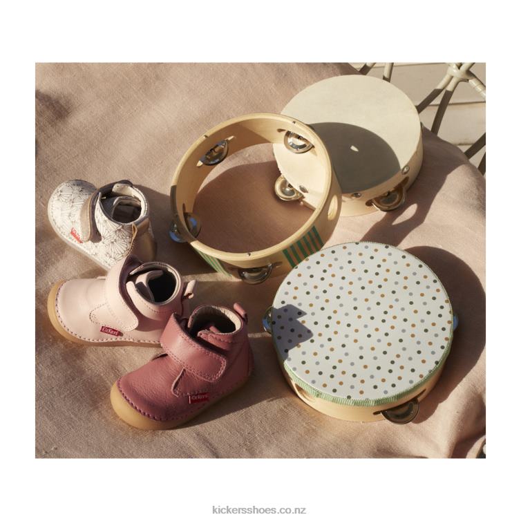 Kickers Kids Sabio White Silver Seashell NPZDR897