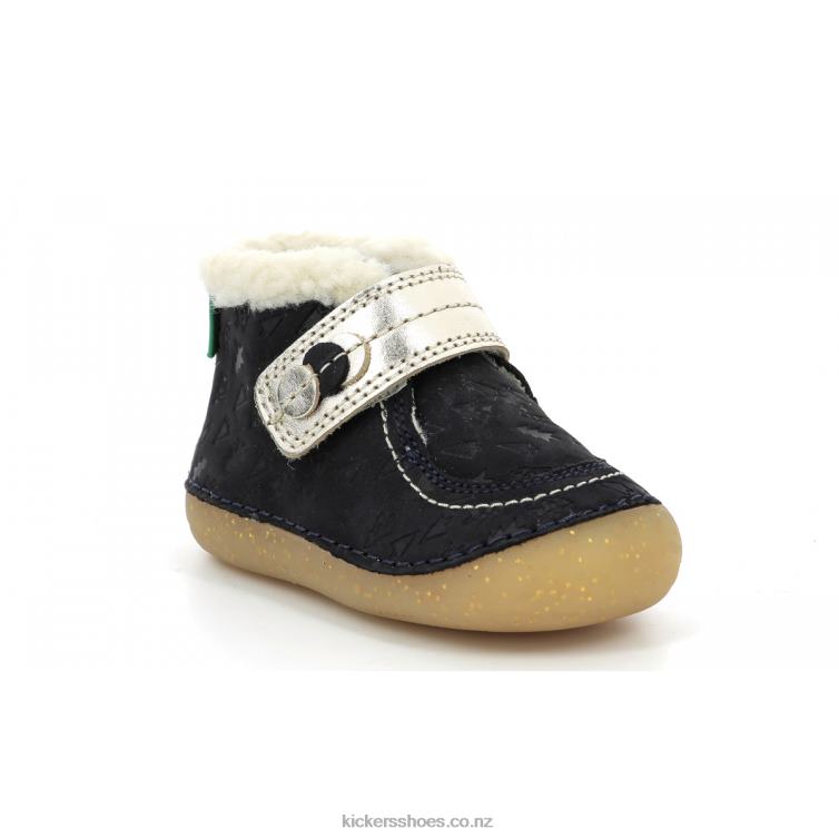 Kickers Kids So Schuss Navy Gold Fancy NPZDR829