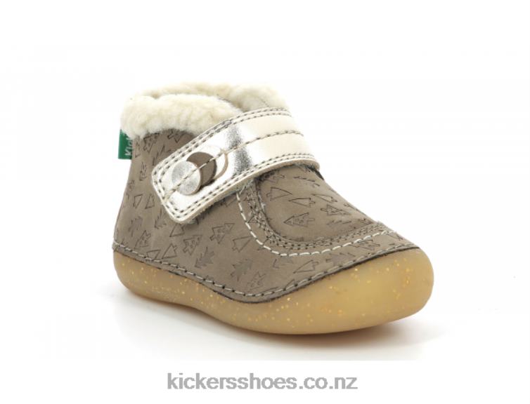 Kickers Kids So Schuss Taupe Gold Fancy NPZDR826
