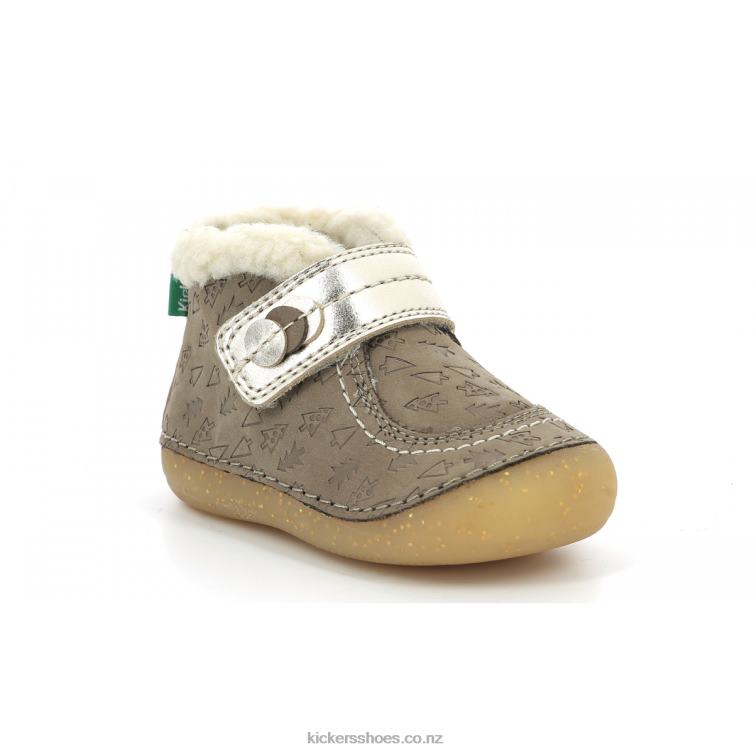 Kickers Kids So Schuss Taupe Gold Fancy NPZDR826