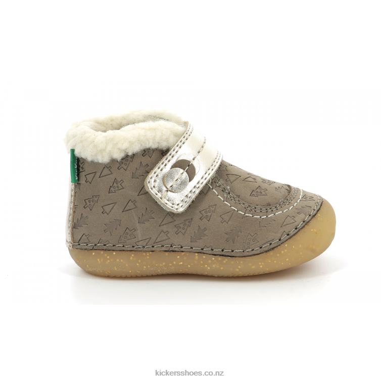 Kickers Kids So Schuss Taupe Gold Fancy NPZDR826