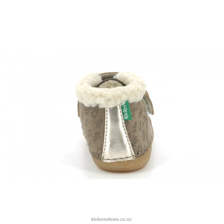 Kickers Kids So Schuss Taupe Gold Fancy NPZDR826
