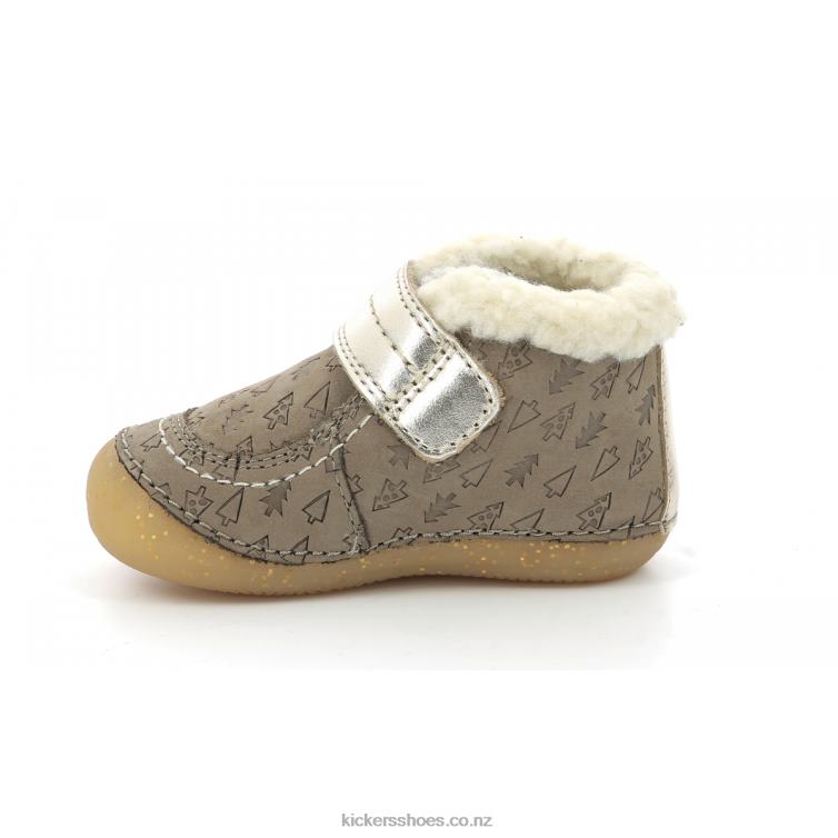 Kickers Kids So Schuss Taupe Gold Fancy NPZDR826