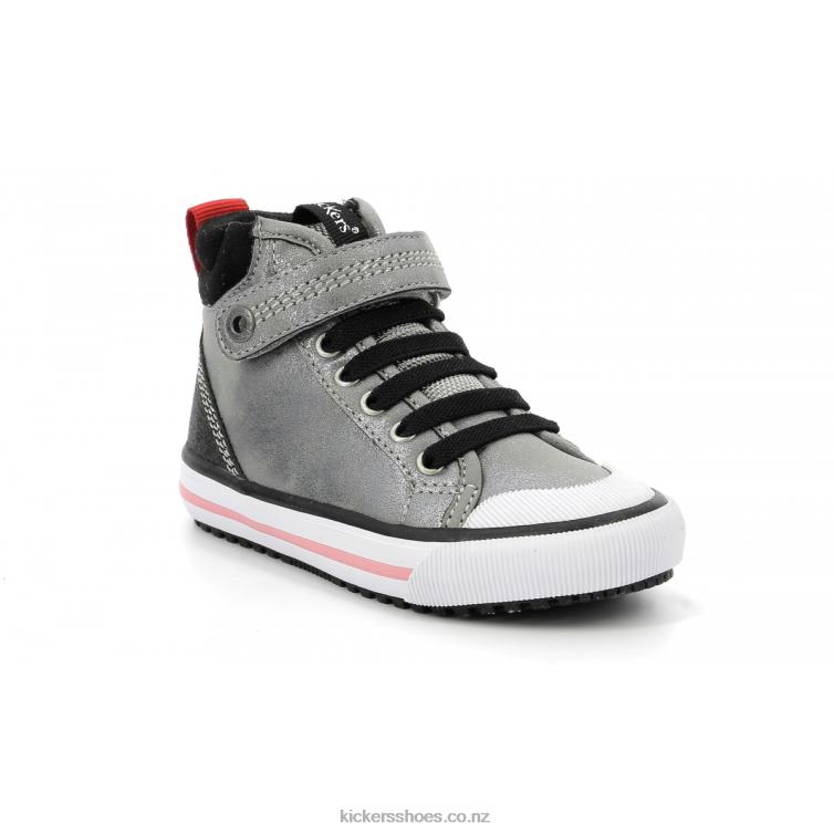 Kickers Kids Geckira Hi Silver Glitter NPZDR977