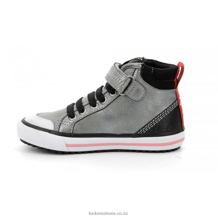 Kickers Kids Geckira Hi Silver Glitter NPZDR977