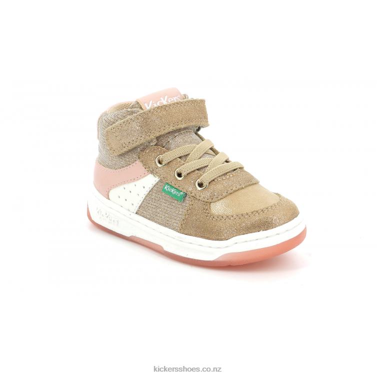 Kickers Kids Kickalien Beige Pink Glitter NPZDR979
