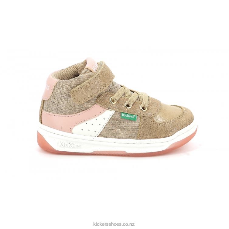 Kickers Kids Kickalien Beige Pink Glitter NPZDR979
